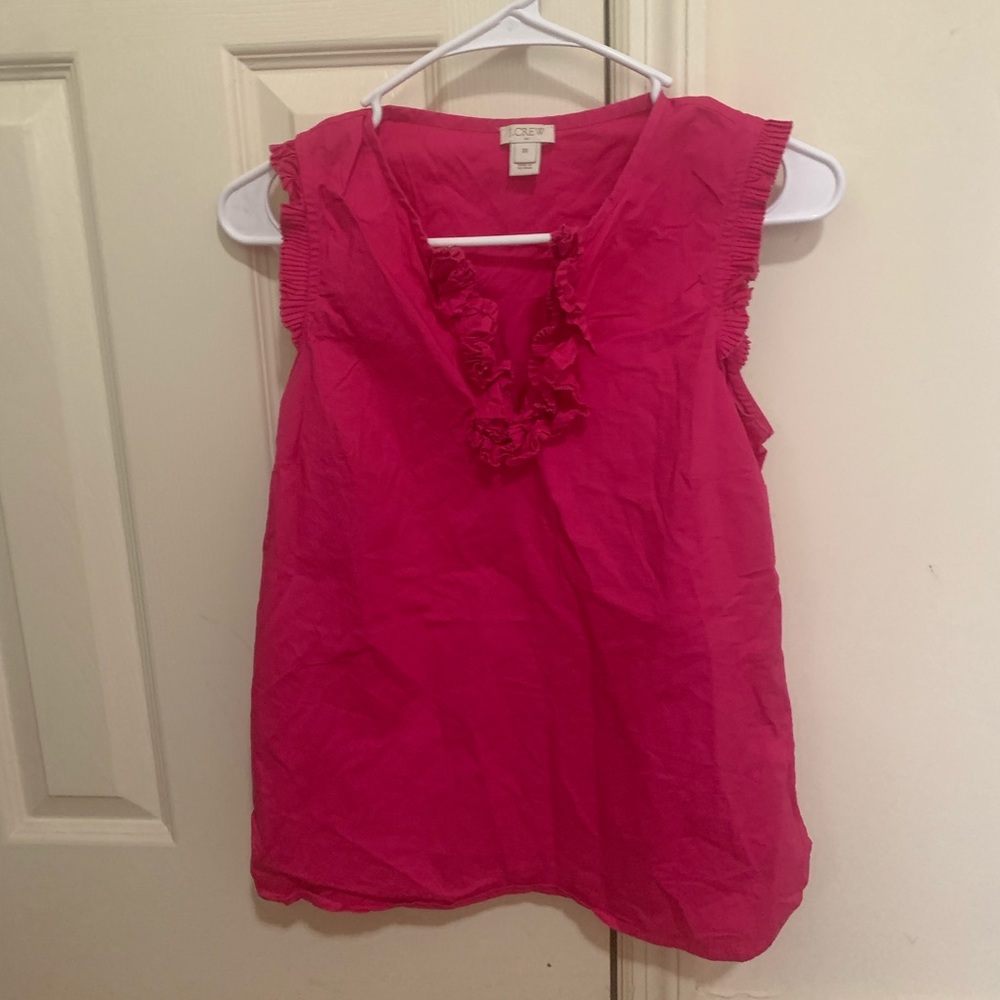 Pink JCrew Ruffle tank top
